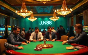Experience thrilling poker at Jun88 with intense gameplay and luxury casino ambiance.