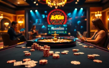 Experience the thrill of gaming at kkwin with vibrant casino tables and eager players.