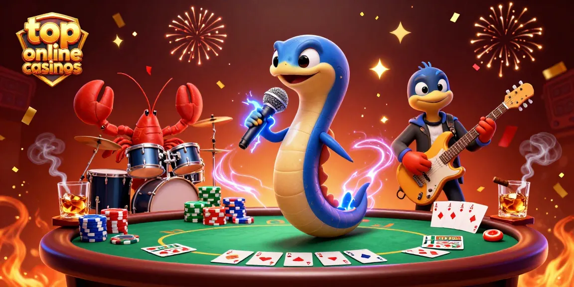 Celebrate winning moments at top online casinos with vibrant 3D underwater casino scene.